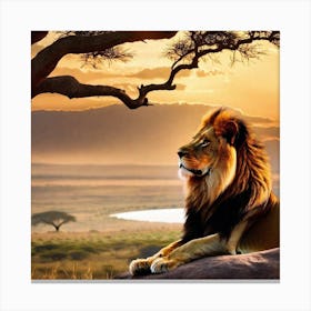 Lion At Sunset 11 Canvas Print