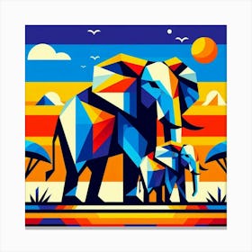 The Allies Elephants In The Savannah Canvas Print