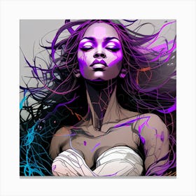 Woman With Purple Hair Canvas Print