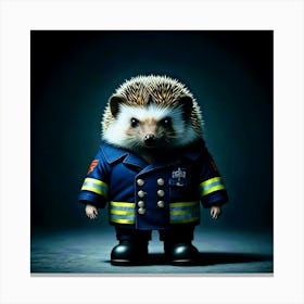 Hedgehog Firefighter 1 Canvas Print