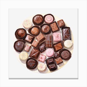 Chocolates On A Plate 5 Canvas Print