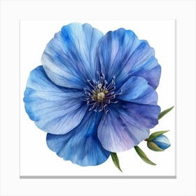 Blue Poppy Flower Canvas Print