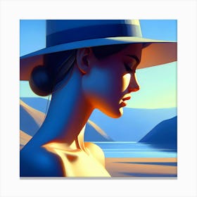 Portrait Of A Woman In A Hat 9 Canvas Print