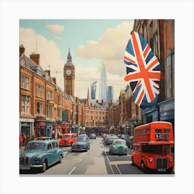 London Street Scene art print Canvas Print