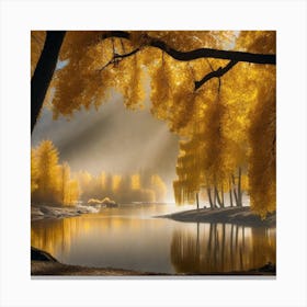 Autumn Trees In A Lake Canvas Print