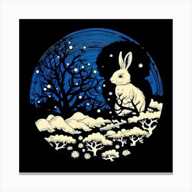 Rabbit In The Snow Canvas Print