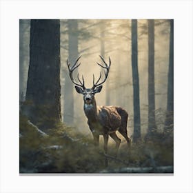 Deer In The Forest 224 Canvas Print