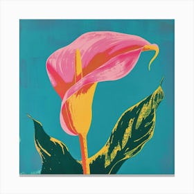 Calla Lily Square Flower Illustration Canvas Print