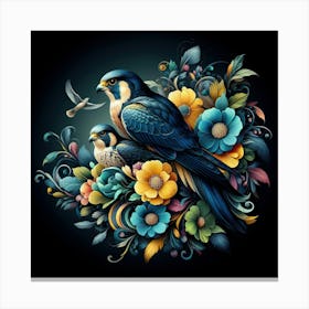 Birds And Flowers 8 Canvas Print