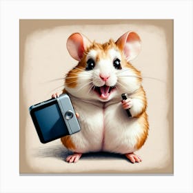 Hamster With A Camera Canvas Print