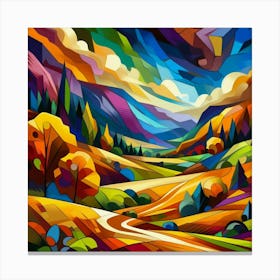 Abstract Landscape Painting 10 Canvas Print