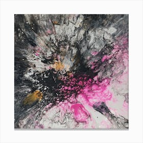 Abstract Painting, Acrylic On Canvas, Pink Color Canvas Print