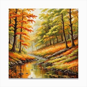 Forest In Autumn In Minimalist Style Square Composition 273 Canvas Print