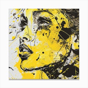Yellow Splatter Painting 1 Canvas Print