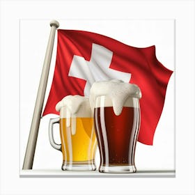 Beer And Flag Canvas Print