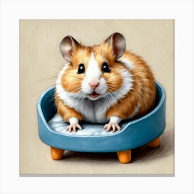 Hamster In Bed Canvas Print