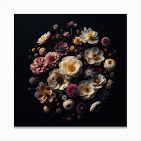 Flowers In A Circle Canvas Print