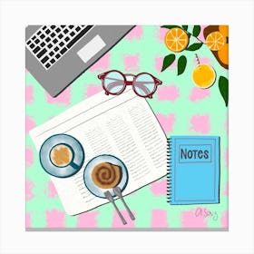 Work And Breakfast 1 Canvas Print