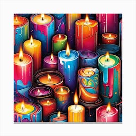 Many Colorful Candles Canvas Print