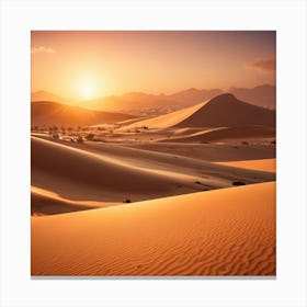 Sunset In The Sahara Canvas Print