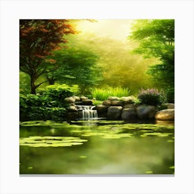 Pond In The Forest Canvas Print