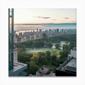 A Foggy Morning Overlooking Central Park Canvas Print