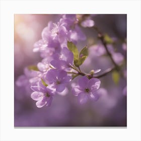 A Blooming Violet Blossom Tree With Petals Gently Falling In The Breeze 1 Canvas Print