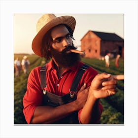 Black Farmer In The Field Canvas Print