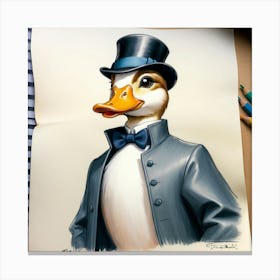 Duck In Top Hat 6 Canvas Print