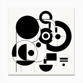 Abstract Painting Art Black and White Canvas Print