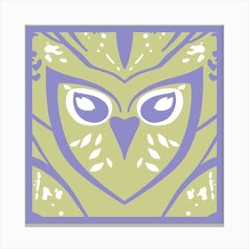 Chic Owl Lilac And Mustard Canvas Print