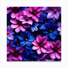 Purple And Blue Flowers 4 Canvas Print
