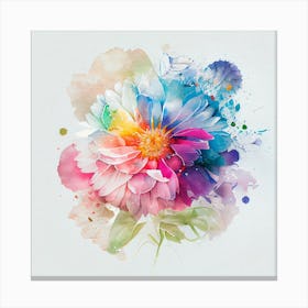 Watercolor Murakami Flower Abstract Canvas Print