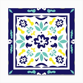 Mediterranean tile in nautical Canvas Print