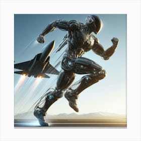 Futuristic Robot Running 7 Canvas Print