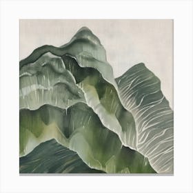 Japanese Watercolour Of Mount Kirigamine 5 Canvas Print