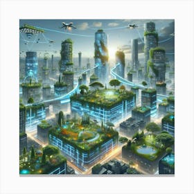 Futuristic Cityscape 29 Canvas Print