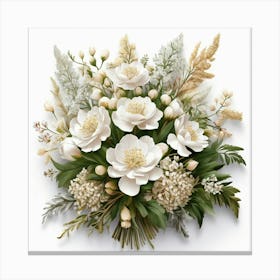 Bouquet Of White Flowers Stampe su tela