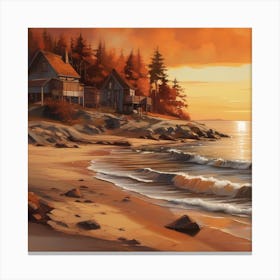 Glowing shoreline Canvas Print