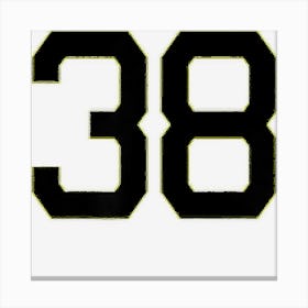 Number 38 On Front & Back Numbers Sports Game Team Jersey 38 Canvas Print