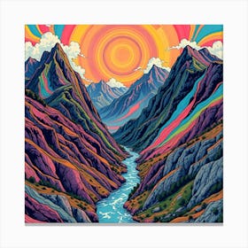 Psychedelic Mountains 1 Canvas Print