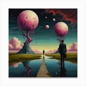 Leonardo Lightning Between Two Worlds Surrealism Art 3 Canvas Print