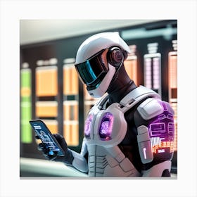 Futuristic Robot 111 Canvas Print