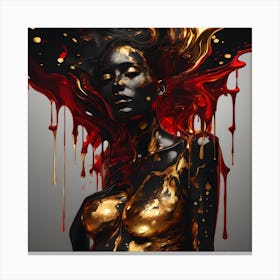 Gold And Black 1 Canvas Print