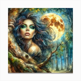Mermaid In The Forest Canvas Print