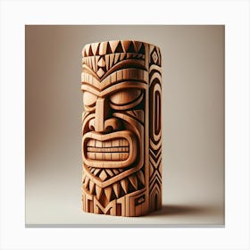 Tiki Face wooden statue Canvas Print
