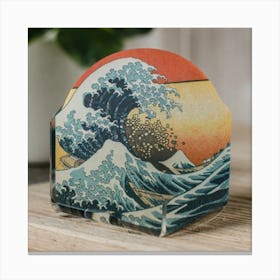 Great Kanagawa Acrylic Ramen Block 3d Render 11 Canvas Print