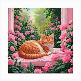 Cat In The Window 3 Canvas Print