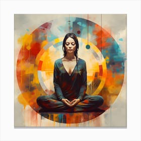 Women Meditating Abstracts By Csaba Fikker 12 Canvas Print