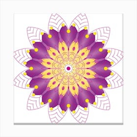 Purple Mandala Stained Flower Drawing Canvas Print